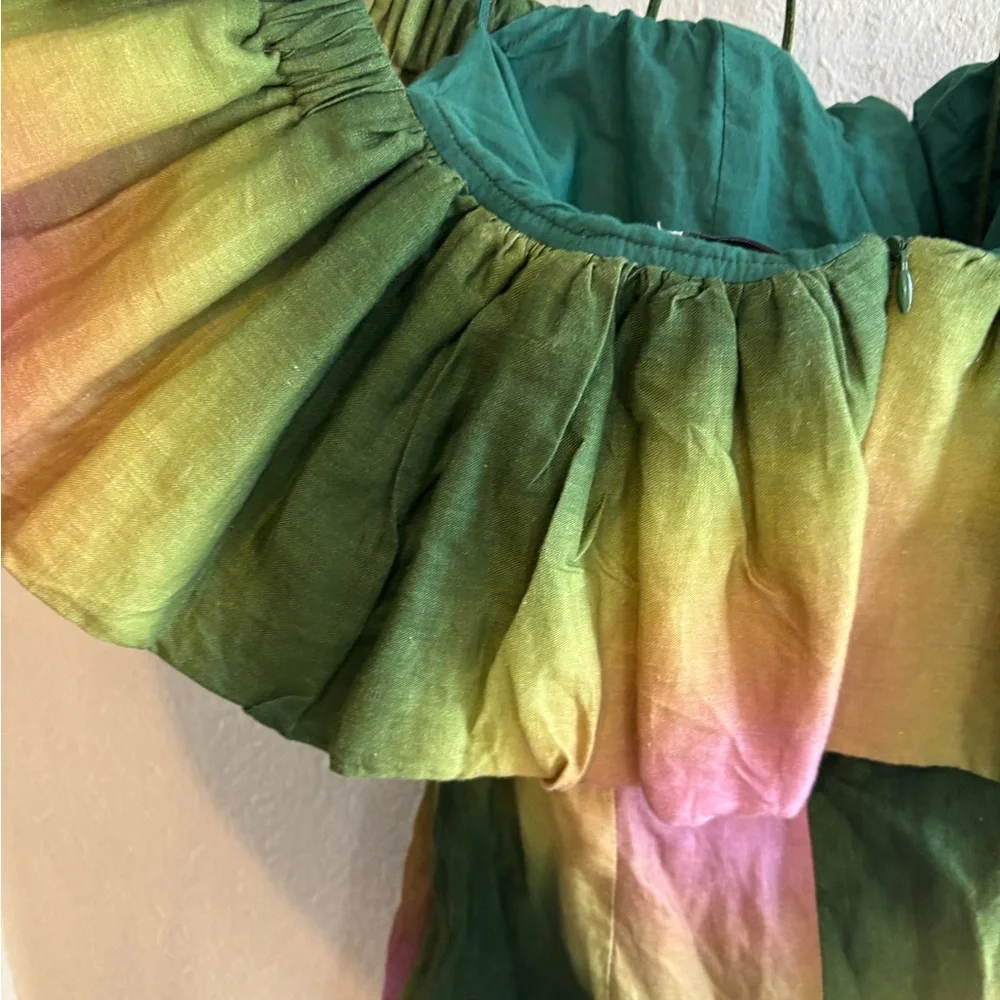 The Wolf Gang Strapless Green and Pink Dress - Picture 11 of 11